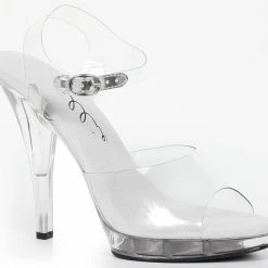 Ellie Shoes 5" Stiletto Clear Wide Width Platform (ES521-Brook-W) Shop By Brand