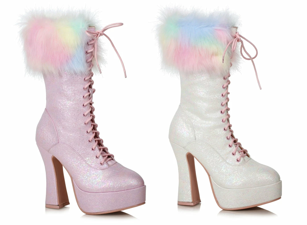 Ellie Shoes 5" Chunky Heel Unicorn Boot With Faux Fur (ES557-NORA) Shop By Brand