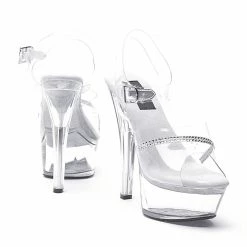 Ellie Shoes 6" Clear Rhinestone Platform (ES601-jewel)