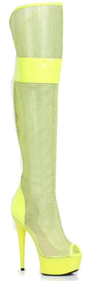 Ellie Shoes 6" Fishnet Platform Thigh Boot (ES609-IVY)