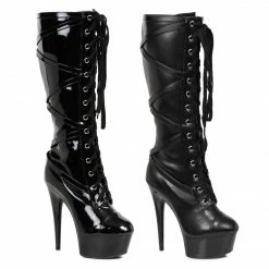 SinfulShoes.com 6" Lace Up Platform Boot W Inner Pocket (ES609-POCKY)