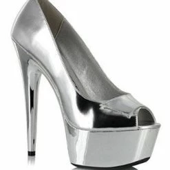 Ellie Shoes Shop By Brand 6" Heel Open Toe Platform (ES609-Shine)