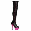 Ellie Shoes 6" Half-Stretch Black-light Platform Thigh Boot (ES609-UNIQUE) Shop By Brand