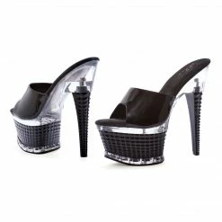 Ellie Shoes Shop By Brand 6" Heel Textured Mule Platform (ES649-Sapphire)