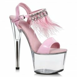 Ellie Shoes 7" Feather And Rhinestone Sandal (ES709-ZAHRA) Shop By Brand