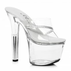 Ellie Shoes Shop By Brand 7" Heel Clear Rhinestone Mule (ES711-Jesse)