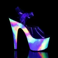 Pleaser Shoes 7" Heel Platform With UV-Reactive Galaxy Glitter (ADORE-708GXY)