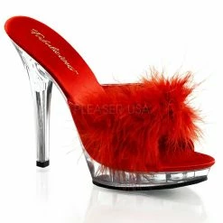 Fabulicious 5" Stiletto Marabou Slipper (LIP-101-8) Pleaser Shoes