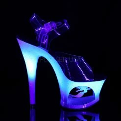 Pleaser Shoes 7" Heel Cut-Out UV-Reactive Mermaid Platform (MOON-708MER)