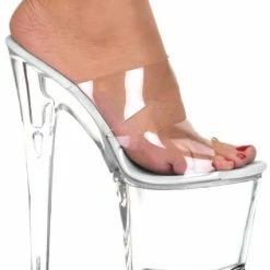 Pleaser Shoes Shop By Style 7 1/2" Stiletto Two-Band Platform Slide (TABOO-702)