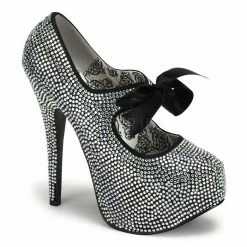 Bordello 5 3/4" Heel Rhinestone Platform (Teeze-04R Final Sale) Bordello Shoes