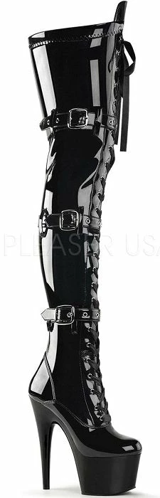 Pleaser Shoes 7" Lace-Up Buckle Platform Boot (ADORE-3028)