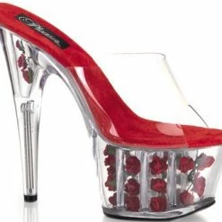 Pleaser Shoes 7" Stiletto Flower Platform Slide (ADORE-701FL)