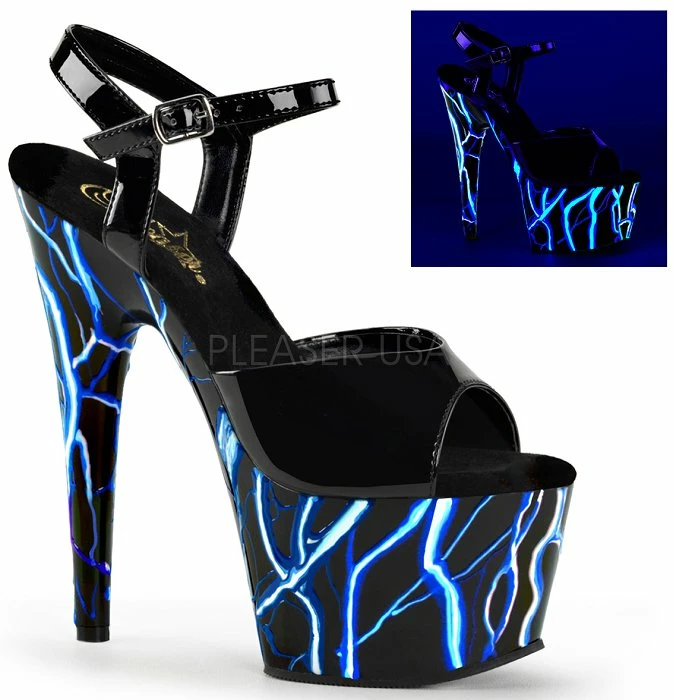 Pleaser Shoes 7" Platform Neon UV Sandal (ADORE-709NLB Final Sale) Sales