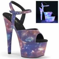 Pleaser Shoes 7" Heel Platform With Galaxy Effect (ADORE-709REFL)