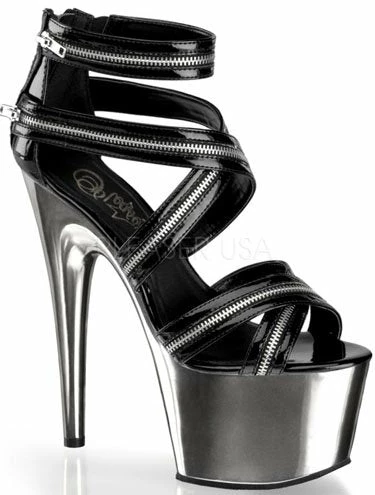 Pleaser Shoes 7" Criss-Cross Zipper Platform (ADORE-767)