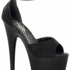 Pleaser Shoes 7" Open Toe Lace D'Orsay Platform (ADORE-768)