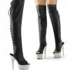 Pleaser Shoes 7" Open Toe Thigh Boot (BEJEWELED-3019DM-7)