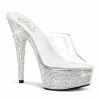 Pleaser Shoes 6" Stiletto Rhinestone Platform Slide (Bejeweled-601DM)