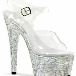 Pleaser Shoes 7" Stiletto Rhinestone Platform Slide (BEJEWELED-708DM)