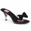 Pin Up Couture Pleaser Shoes 3" Velvet Bow & Flower Filled Heel (BELLE-301BOW)