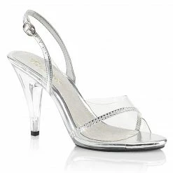 Fabulicious 4" Heel Sandal With Rhinestone Strap (CARESS-456) Pleaser Shoes