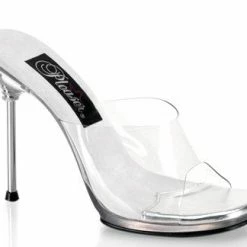 Fabulicious Pleaser Shoes 4 1/2" Stiletto Mini-Platform Slide (CHIC-01)