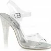 Fabulicious 4 1/2" Heel Ankle Strap Sandal (CLEARLY-408MG Final Sale)