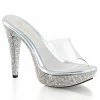 Fabulicious Pleaser Shoes 5" Heel Mule Platform Sandal With Rhinestones (COCKTAIL-501DM)