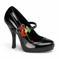 Pin Up Couture 4 1/2" Heel Mary Jane Pumps With Cherry Buckle (CUTIEPIE-10 Final Sale) Sales