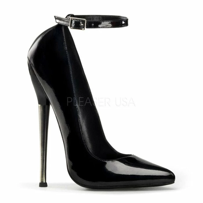Pleaser Shoes 6 1/4" Solid Brass Heel Plain Pump (DAGGER-12)