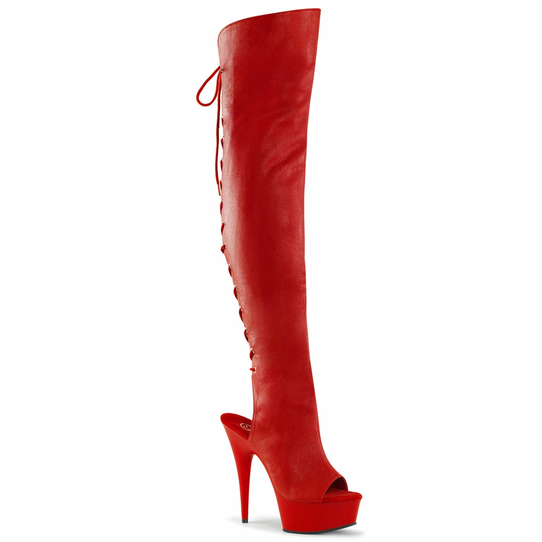 Pleaser Shoes Platform Shoes 6" Open Toe Thigh Boot (DELIGHT-3019)