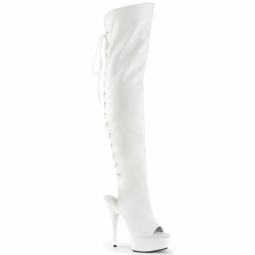 Pleaser Shoes Platform Shoes 6" Open Toe Thigh Boot (DELIGHT-3019)