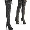 Pleaser Shoes 6" Lace-Up Platform Thigh Boot (DELIGHT-3025ML )