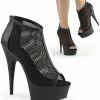 Pleaser Shoes 6" Open Toe Mesh Bootie (DELIGHT-600-12)