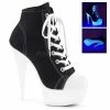 Pleaser Shoes 6" Lace-Up Sport Sneaker Closed Toe Bootie (Delight-600SK-02)