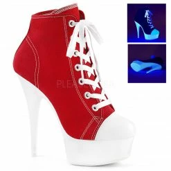 Pleaser Shoes 6" Lace-Up Sport Sneaker Closed Toe Bootie (Delight-600SK-02)