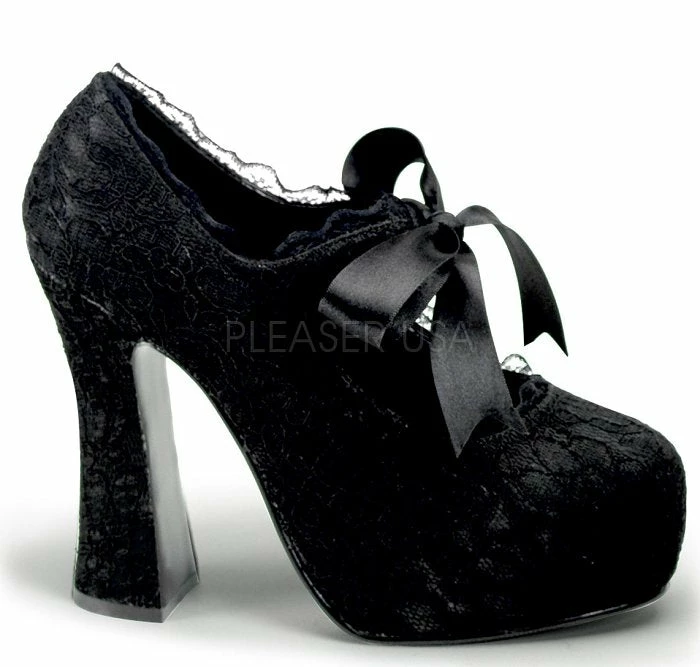 Demonia 5" Satin Platform Lace Overlay Pump (DEMON-11) Pleaser Shoes