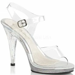 Fabulicious 4.5" Clear Glitter Sandal (FLAIR-408MG Final Sale)