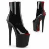Pleaser Shoes 8" Heel Peep-Toe Corset Style Ankle Boot (FLAMINGO-1025)