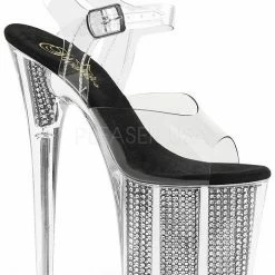 Pleaser Shoes 8" Spike Rhinestone Platform (FLAMINGO-808SRS)