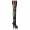 Pleaser Shoes 5 1/4" Lace-Up Stretch Platform Thigh Boot (INDULGE-3063)