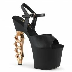 Pleaser Shoes 7" Brass Knuckle Heel Platform Sandal (IRONGRIP-708/709)