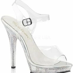 Fabulicious Pleaser Shoes 5" Stiletto Glitter Platform Sandal (LIP-108MG)