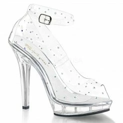 Pleaser Shoes 5" Clear Rhinestone Peep-Toe Pump (LIP-183)