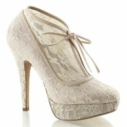 Fabulicious Pleaser Shoes 5" Heel Lace Overlay Ankle Bootie(Lolita-32)