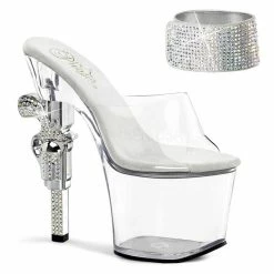 Pleaser Shoes 7" Rhinestone Embellished Gun Heel (REVOLVER-712)