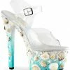 Pleaser Shoes 7" Stiletto Seashell Platform Sandal (SKY-308MERMD Final Sale)