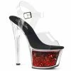 Pleaser Shoes 7" Floating Glitter Hearts Sandal (SKY-308WHG)