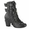 Demonia Pleaser Shoes 3" Double Coffin Buckle Ankle Boot (VIVIKA-128)